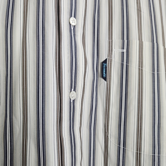 Faconnable Men's 100% Cotton Button-down Striped Dress Shirt size Large - Picture 3 of 6